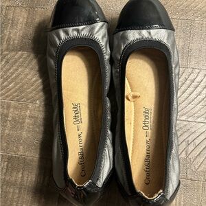 Croft & Barrow Women's Silver and Black Girly Bohemian Business Ballet Flats